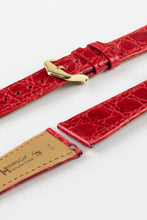 Load image into Gallery viewer, Hirsch GENUINE Crocodile Leather vintage style Watch Strap 20mm Red