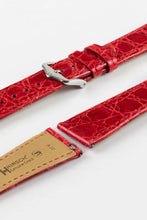 Load image into Gallery viewer, Hirsch GENUINE Crocodile Leather vintage style Watch Strap 20mm Red