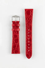 Load image into Gallery viewer, Hirsch GENUINE Crocodile Leather vintage style Watch Strap 20mm Red