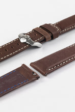 Load image into Gallery viewer, Hirsch MARINER Brown Water-Resistant Leather Watch Strap 20 mm