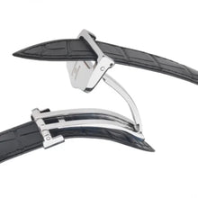 Load image into Gallery viewer, Hirsch SAVOIR Alligator Flank Double Fold Watch Strap MATT BLACK 12 MM
