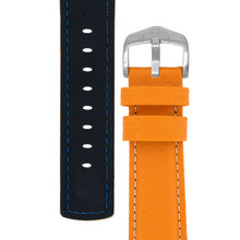 Load image into Gallery viewer, Hirsch CARBON Leather Watch Strap ORANGE 24mm