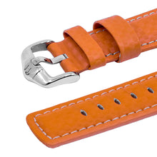 Load image into Gallery viewer, Hirsch CARBON Leather Watch Strap ORANGE 24mm