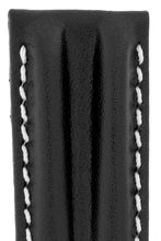 Load image into Gallery viewer, Hirsch PROFESSIONAL Calf Leather Watch Strap Ridged BLACK / WHITE - Pewter & Black