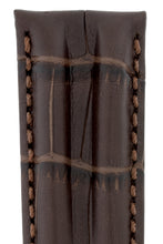 Load image into Gallery viewer, Hirsch PROFESSIONAL Embossed Leather RIDGE Watch Strap BROWN 20 mm 22 mm 24 mm - Pewter & Black