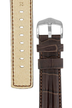 Load image into Gallery viewer, Hirsch PROFESSIONAL Embossed Leather RIDGE Watch Strap BROWN 20 mm 22 mm 24 mm - Pewter & Black