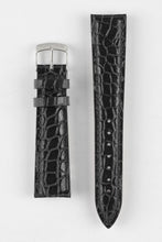 Load image into Gallery viewer, Morellato LIVERPOOL Crocodile embossed leather black watch Strap 20mm