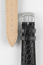 Load image into Gallery viewer, Morellato LIVERPOOL Crocodile embossed leather black watch Strap 20mm