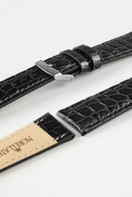 Load image into Gallery viewer, Morellato LIVERPOOL Crocodile embossed leather black watch Strap 20mm