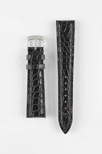 Load image into Gallery viewer, Morellato LIVERPOOL Crocodile embossed leather black watch Strap 20mm