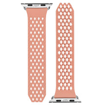 Load image into Gallery viewer, Noomoon LABB Interlocking Watch Strap for Apple Watch in PEACH/ NUDE with SILVER - Pewter & Black