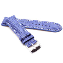 Load image into Gallery viewer, Chrono Sharkskin Leather Padded Watch Strap for Breitling DARK BLUE 24 mm