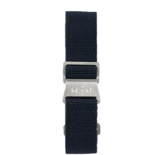 Load image into Gallery viewer, Erika's Originals TRIDENT MN™ BLUE Elastic nylon Marine Nationale Strap 24 mm - Pewter & Black