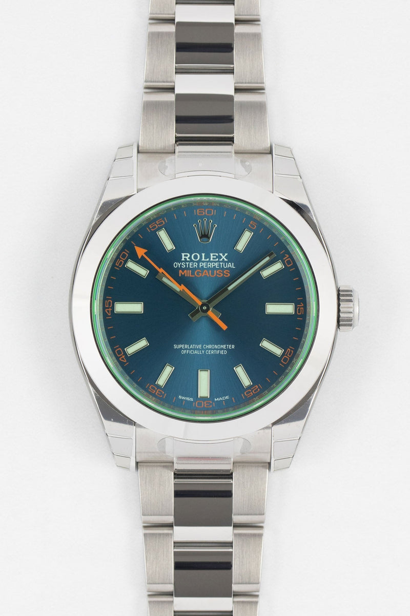 Rolex Milgauss Z-Blue OBSESSED BY WATCHES – Pewter & Black