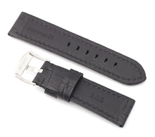 Load image into Gallery viewer, Firenze Alligator embossed Leather Watch Strap for Tang - BLACK / BLACK