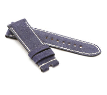 Load image into Gallery viewer, Marino Deployment : Canvas & Leather Watch Strap - BLUE