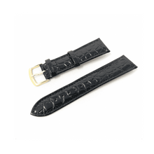 Load image into Gallery viewer, Hadley Roma  Crocodile embossed leather black watch Strap 20mm