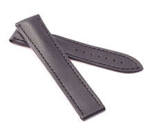 Load image into Gallery viewer, Marino Deployment : Saddle Leather Watch Strap BLACK 22mm