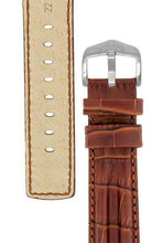 Load image into Gallery viewer, Hirsch PROFESSIONAL Leather twin RIDGED Chronograph Watch Strap GOLDEN BROWN - Pewter & Black