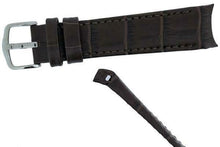 Load image into Gallery viewer, Hirsch LEONARDO PRINCIPAL Curved End Leather watch Strap DARK BROWN18MM - Pewter & Black