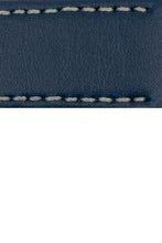 Load image into Gallery viewer, Hirsch MEDICI HEAVY CALF Curved Ended Watch Strap BLUE & WHITE  18mm - Pewter & Black