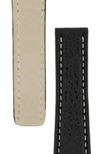 Load image into Gallery viewer, Chrono Shark Leather Watch Strap for folding clasp Black 20mm - Pewter & Black