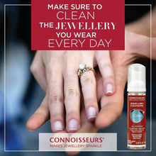 Load image into Gallery viewer, CONNOISSEURS TARNISH CLEANER FOAM. Sanitizing jewellery wash. Diamond RING - Pewter & Black