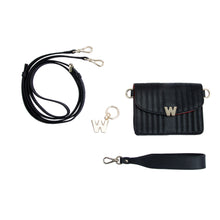 Load image into Gallery viewer, MIMI MINI BAG WITH WRISTLET & LANYARD - Pewter & Black