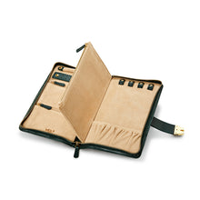 Load image into Gallery viewer, Wolf 1834 CASSANDRA luxury leather JEWELLERY PORTFOLIO CASE - Pewter & Black