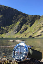 Load image into Gallery viewer, Hirsch Arne Sailcloth Effect Performance Rubber Watch Strap in Green & Brown (Promo Photo)