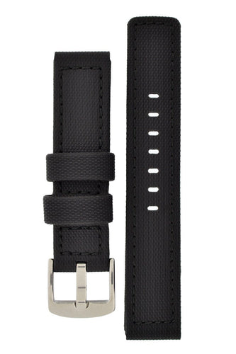 BALLISTIC PU Sport Watch Strap in BLACK / BLACK 24 mm