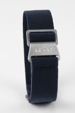 Load image into Gallery viewer, Erika's Originals TRIDENT MN™ BLUE Elastic nylon Marine Nationale Strap 24 mm - Pewter & Black