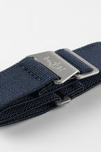 Load image into Gallery viewer, Erika's Originals TRIDENT MN™ BLUE Elastic nylon Marine Nationale Strap 24 mm - Pewter & Black