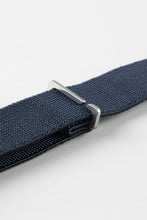 Load image into Gallery viewer, Erika's Originals TRIDENT MN™ BLUE Elastic nylon Marine Nationale Strap 24 mm - Pewter & Black