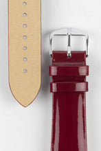 Load image into Gallery viewer, Hirsch DIVA Glossy Ladies Leather Watch Strap in MARSALA burgundy 20 mm