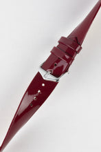 Load image into Gallery viewer, Hirsch DIVA Glossy Ladies Leather Watch Strap in MARSALA burgundy 20 mm