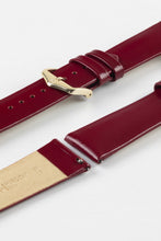 Load image into Gallery viewer, Hirsch DIVA Glossy Ladies Leather Watch Strap in MARSALA burgundy 20 mm
