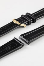 Load image into Gallery viewer, Hirsch HEVEA Natural Rubber Waterproof Watch Strap in BLACK 20 mm & 22 mm