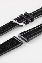 Load image into Gallery viewer, Hirsch HEVEA Natural Rubber Waterproof Watch Strap in BLACK 20 mm & 22 mm