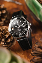 Load image into Gallery viewer, Hirsch HEVEA Natural Rubber Waterproof Watch Strap in BLACK 20 mm & 22 mm