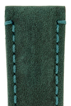Load image into Gallery viewer, Hirsch Heritage Natural Calfskin Leather Watch Strap in Teal (Close-Up Texture Detail)