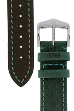Load image into Gallery viewer, Hirsch Heritage Natural Calfskin Leather Watch Strap in Teal (Underside & Tapers)