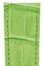 Load image into Gallery viewer, Hirsch PRINCESS Alligator Embossed Leather Watch Strap in LIGHT GREEN - Pewter & Black