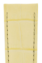 Load image into Gallery viewer, Hirsch PRINCESS Alligator Embossed Leather Watch Strap in FRENCH VANILLA - Pewter & Black