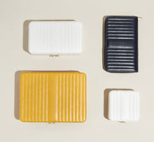 Load image into Gallery viewer, MARIA Medium Zip Case - WHITE - Pewter & Black