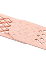 Load image into Gallery viewer, Interlocking Rubber Watch Strap in PEACH / NUDE by Noomoon - Pewter & Black