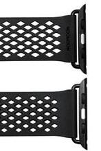 Load image into Gallery viewer, Noomoon LABB Interlocking Watch Strap for Apple Watch in BLACK with BLACK Hardwa - Pewter & Black