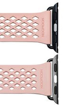 Load image into Gallery viewer, Noomoon LABB Interlocking Watch Strap for Apple Watch in PEACH/ NUDE with BLACK - Pewter & Black