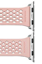 Load image into Gallery viewer, Noomoon LABB Interlocking Watch Strap for Apple Watch in PEACH/ NUDE with SILVER - Pewter & Black