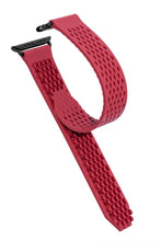 Load image into Gallery viewer, Noomoon LABB Interlocking Watch Strap for Apple Watch in RED with BLACK Hardware - Pewter & Black
